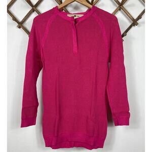 FreeLoader Waffle Knit Pullover Sweater in Hot Pink Women's Size M